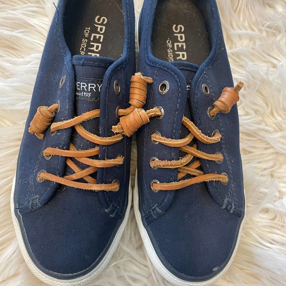 Sperry Top Sider Crest Vibe Canvas Sneakers Navy Women's Size 5M - Picture 6 of 8